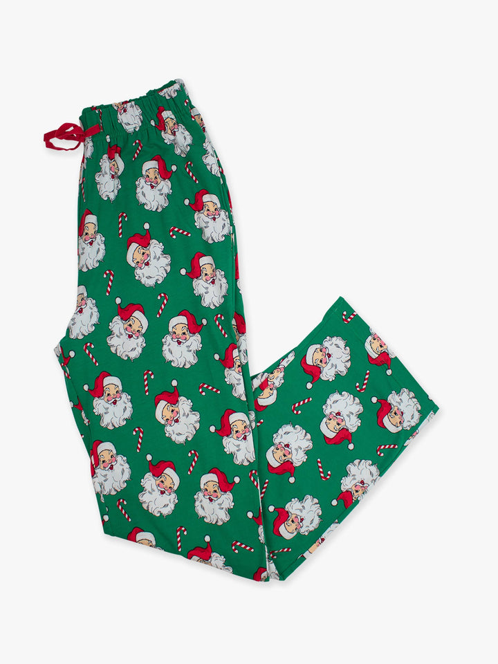 Adult Cotton Modal Green Santa Joy Pajama Pants