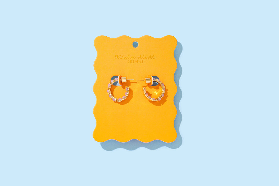 Hoop Earrings - Small - Gold-Plated w/ Opals - Brooke
