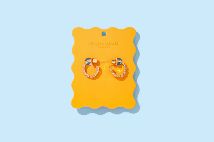 Hoop Earrings - Small - Gold-Plated w/ Opals - Brooke