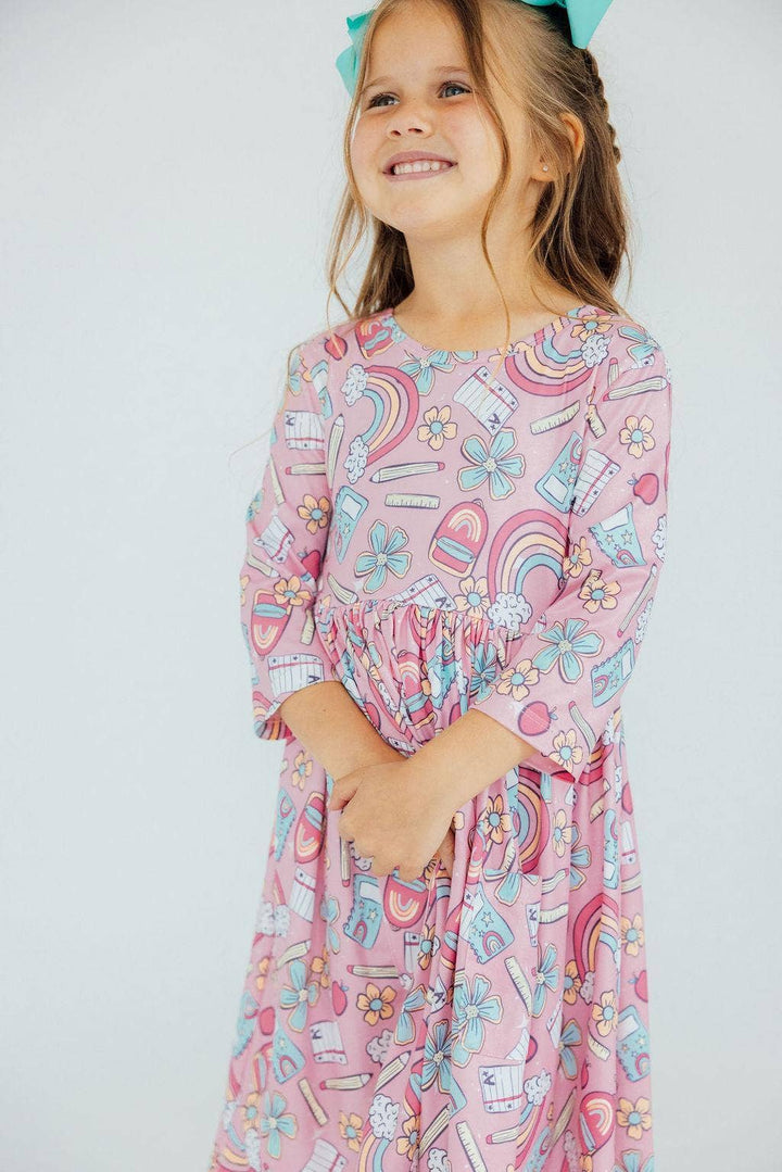 Dream Big 3/4 Pocket Twirl Dress