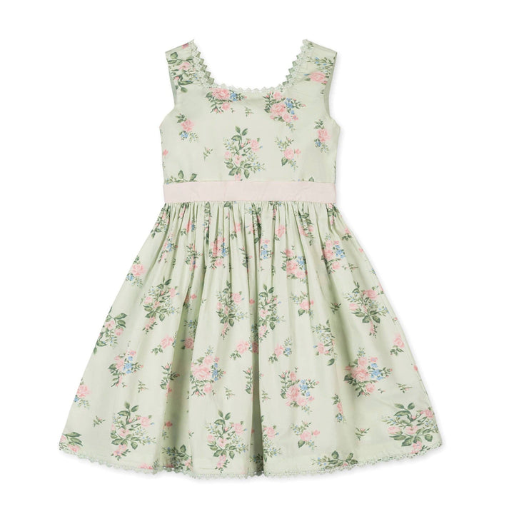 Organic Sleeveless Sateen Party Dress: Chateau Floral