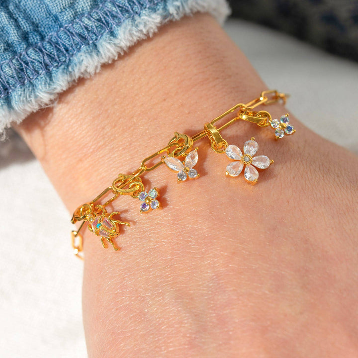 Little Gem Flower Charm: Gold