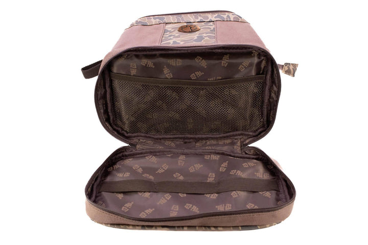 Clemson Tigers Camo Canvas Toiletry Bag.: Brown/Tan