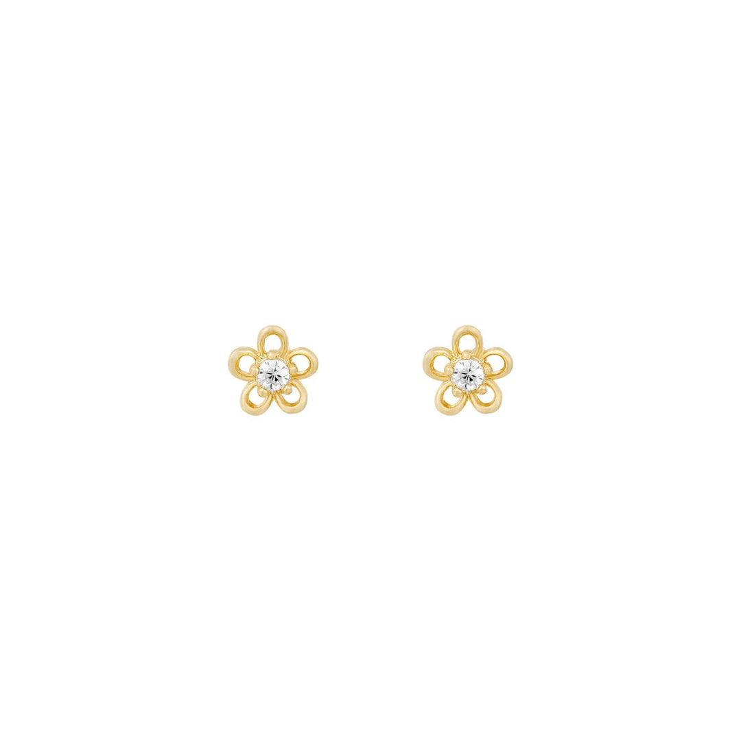 Teeny Tiny Flower Studs: Gold