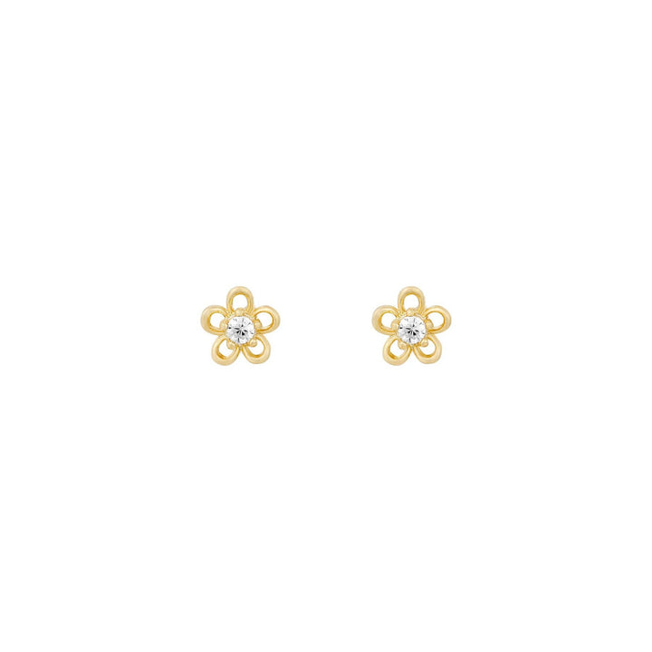 Teeny Tiny Flower Studs: Gold