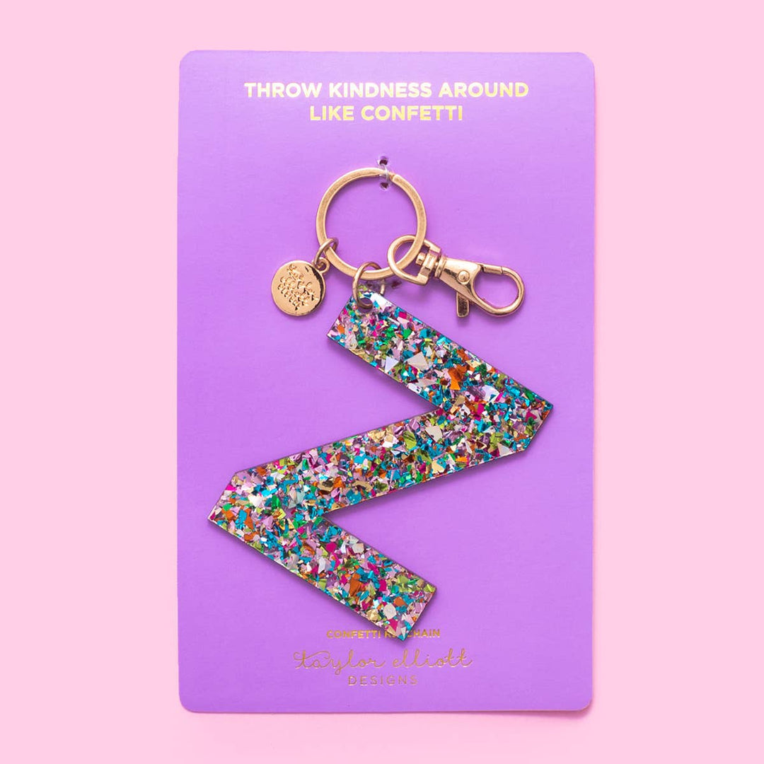 Keychain - Confetti Letters - Single: A