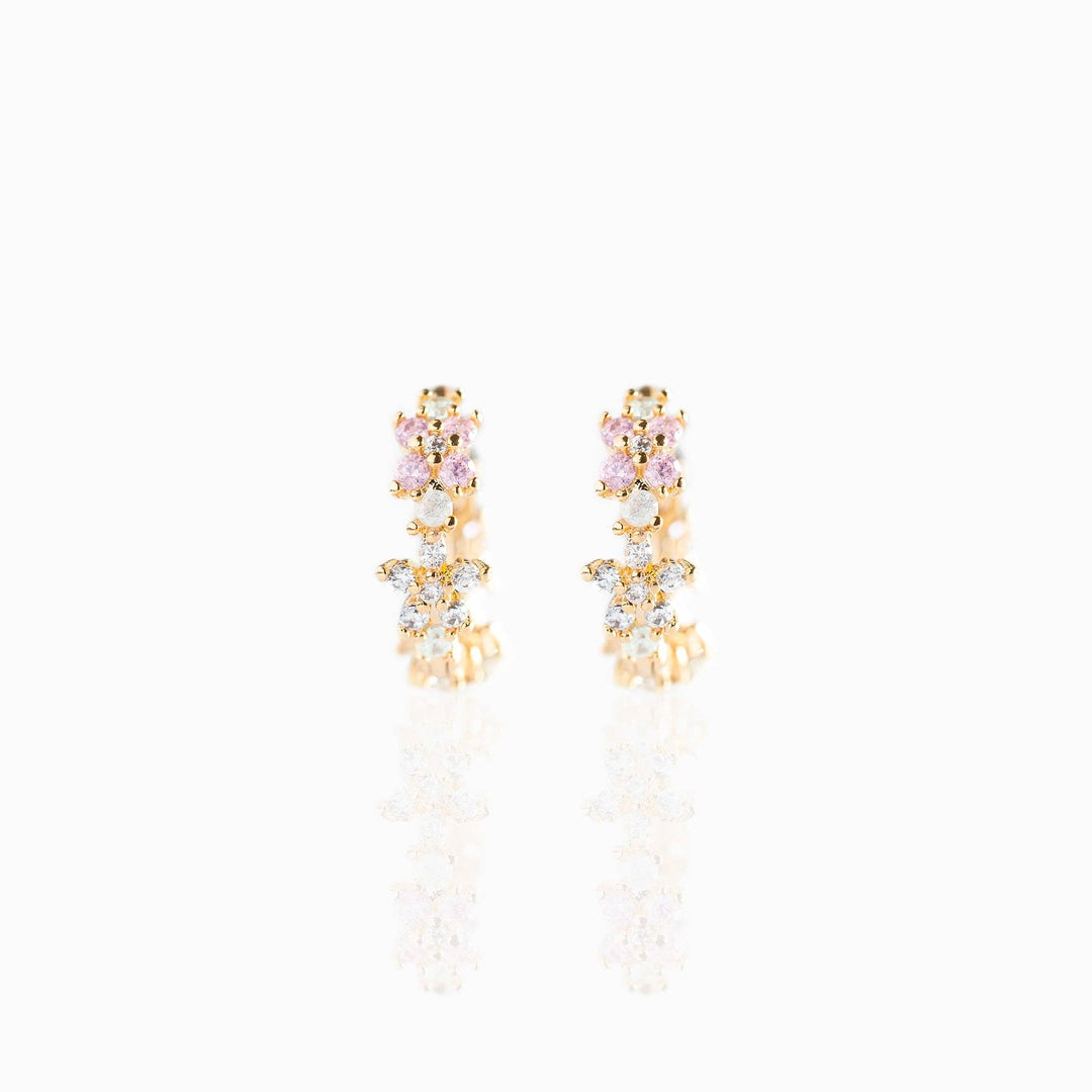Pastel Star Huggie Hoops: Rose Gold