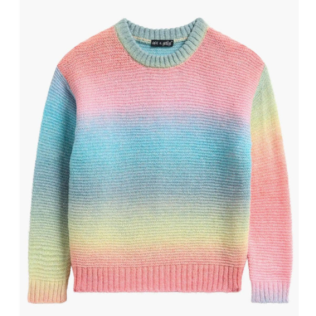 Girls Rainbow Stripe Sweater