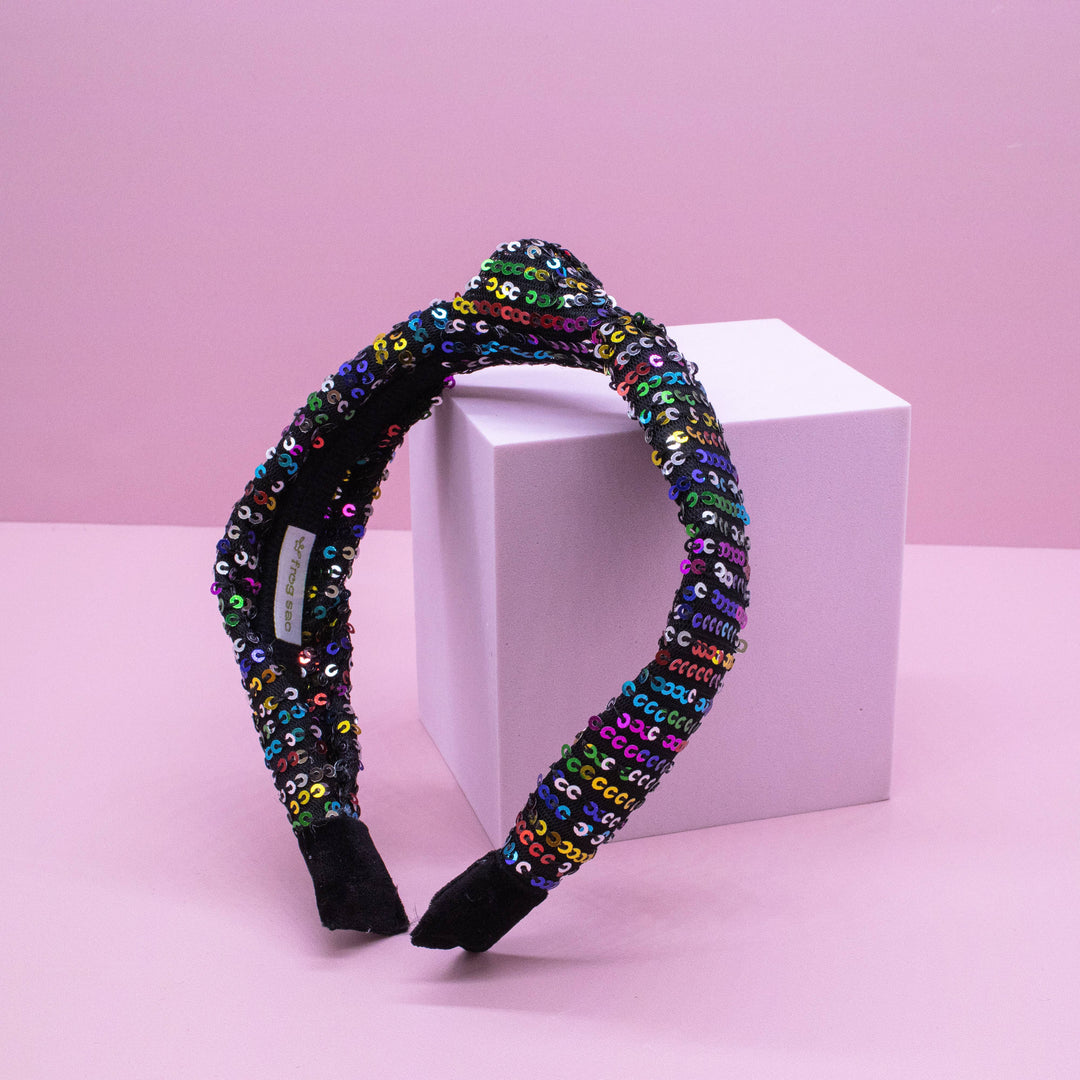 Rainbow Confetti Sequin Knot Headband