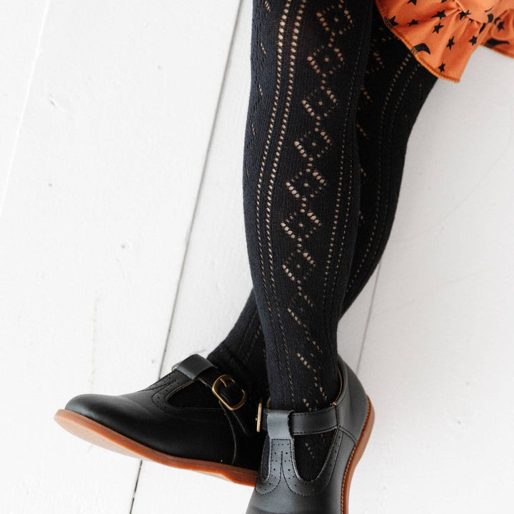 Fancy Knit Tights ~ Black: