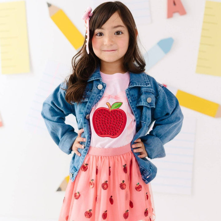Apple Sequin Scalloped Tutu Skirt - Apple Picking - Kids