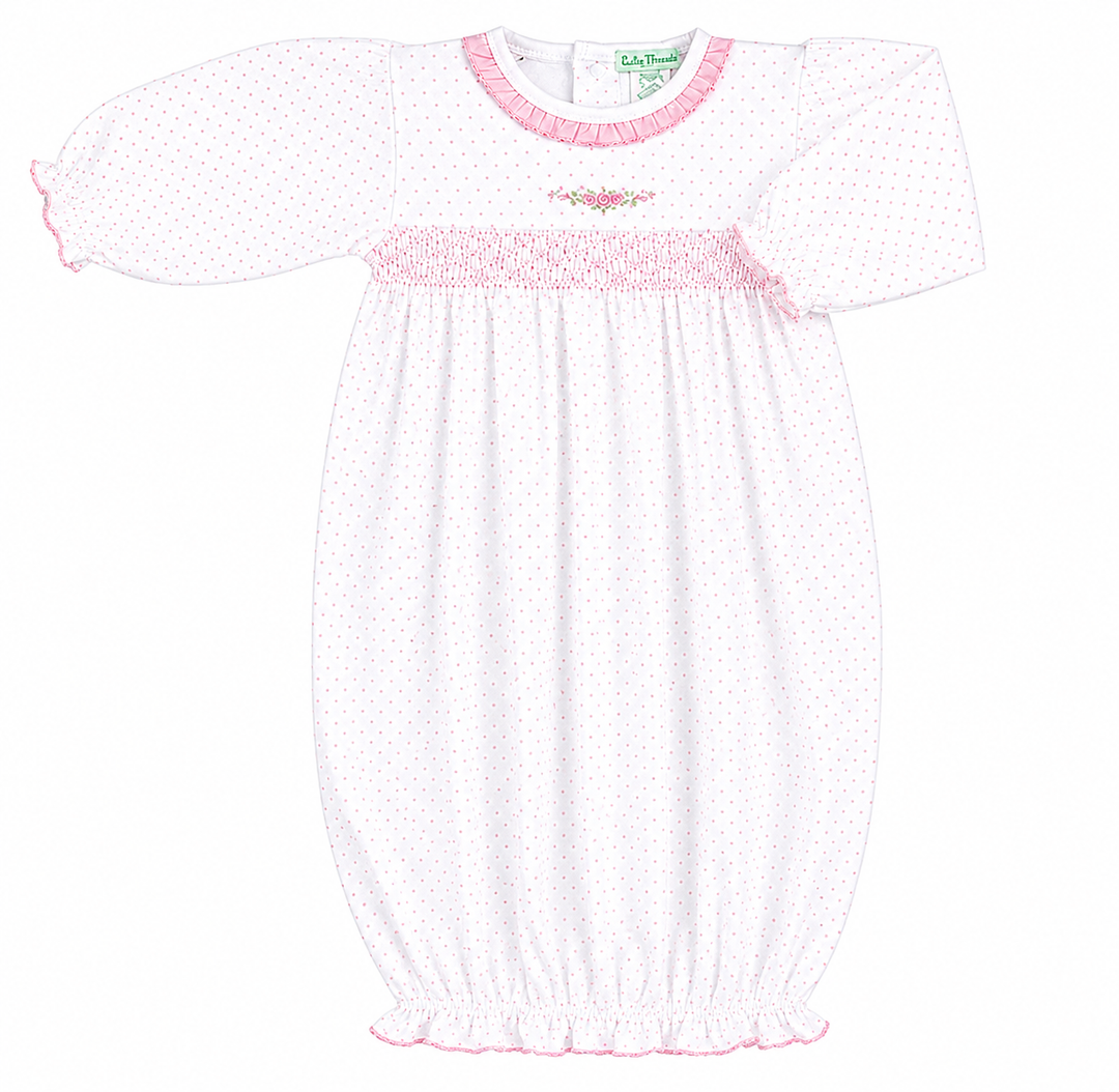 Baby Girl's Pink Dots Hand Smocked Daygown