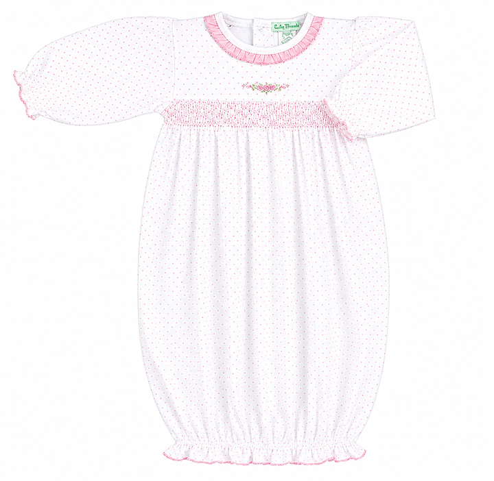 Baby Girl's Pink Dots Hand Smocked Daygown