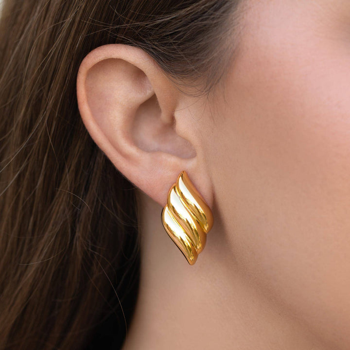Ripple Effect Earrings: Gold