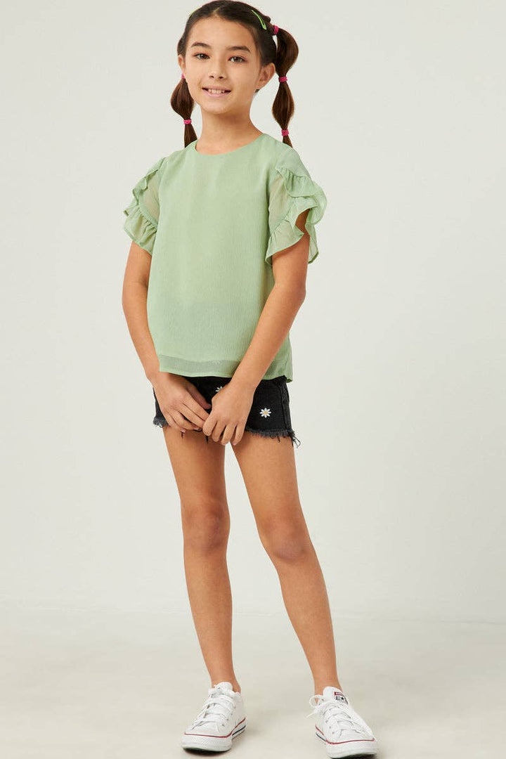 Sheer Tulip Sleeve Top