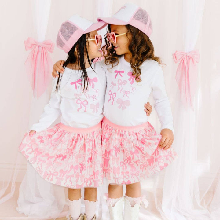 Coquette Bow Tutu - Kids Dress Up Skirt - Bows: 1-2Y