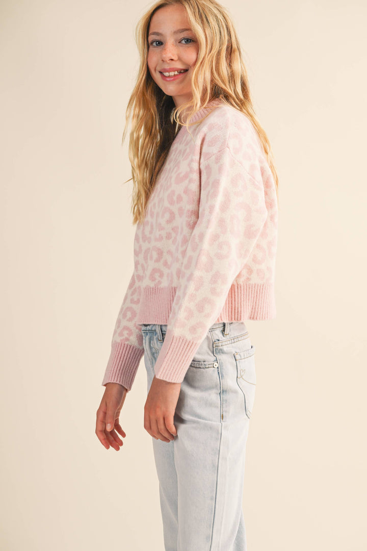 PINK LEOPARD SWEATER