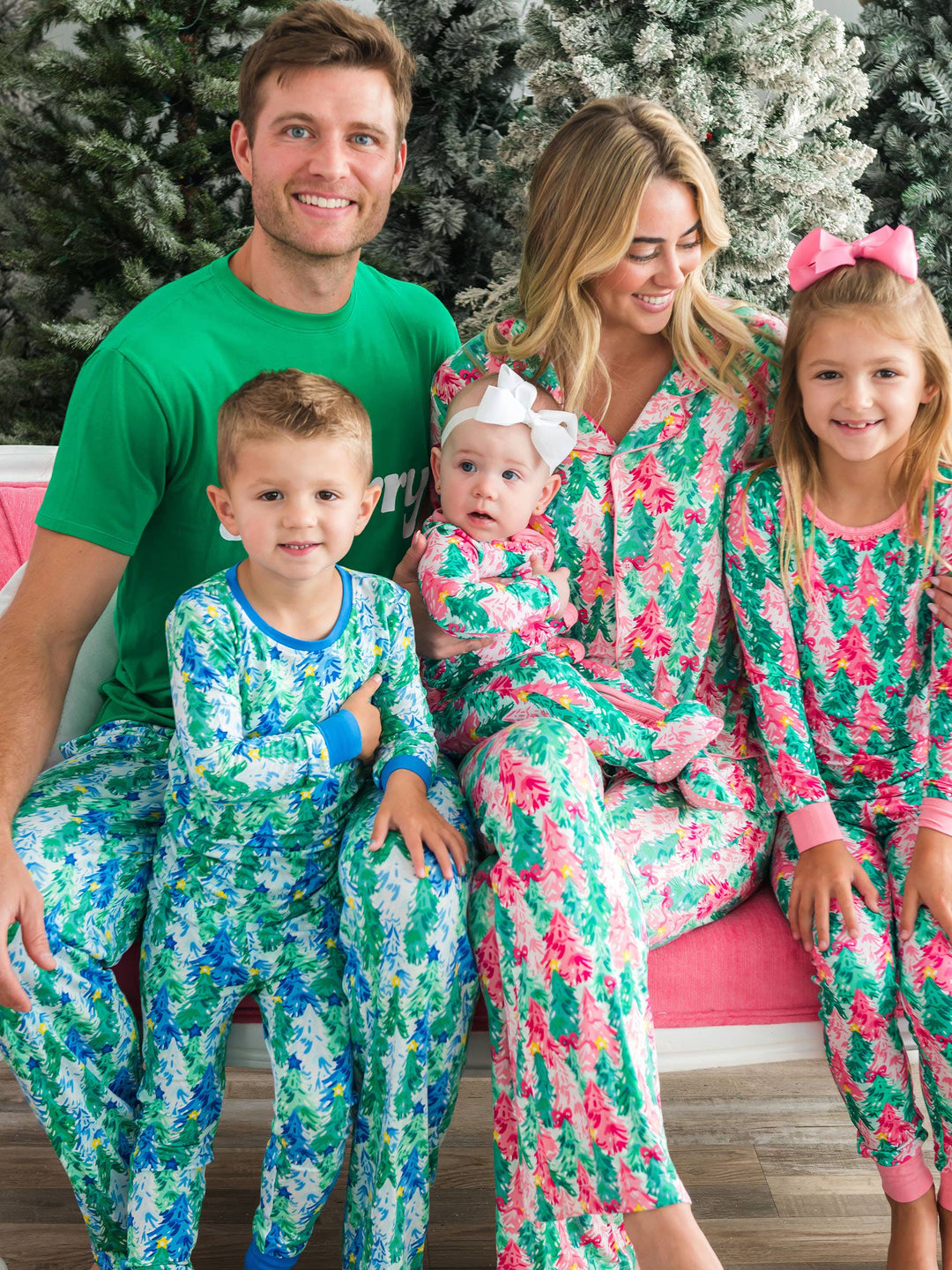 Bamboo Viscose Blue Jolly Grove Pajama Set