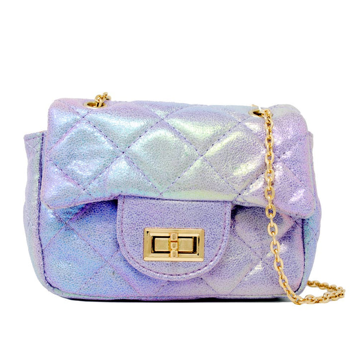 Classic Quilted Shiny Mini Bag: Pink