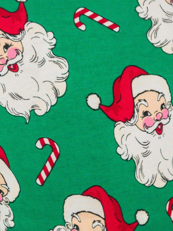Baby Green Santa Joy Footed Pajama