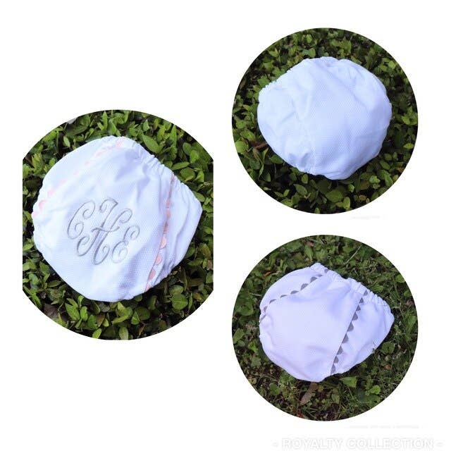 White Cotton Pique Diaper Cover