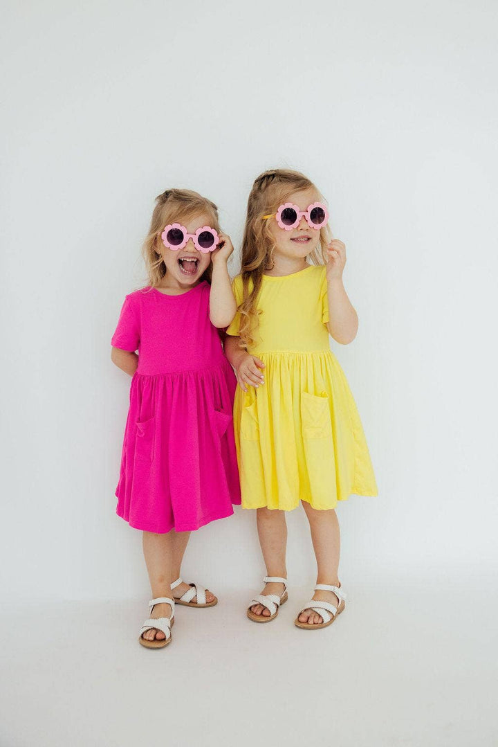 Hot Pink Pocket Twirl Dress