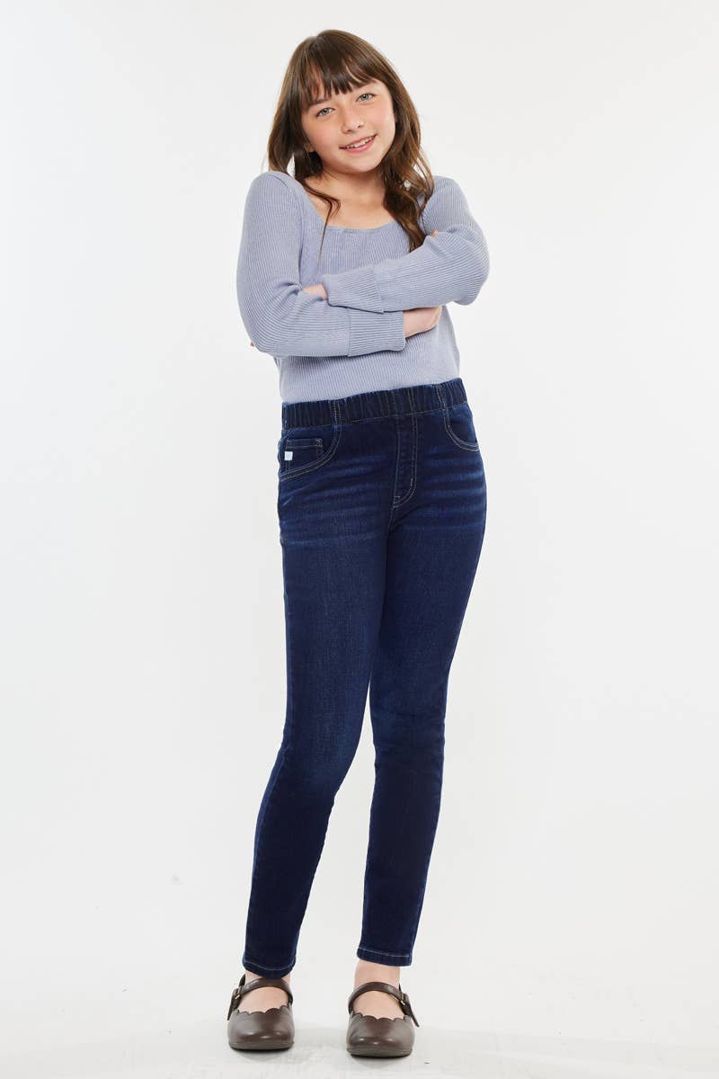 Tween high rise pull on ankle skinny jean