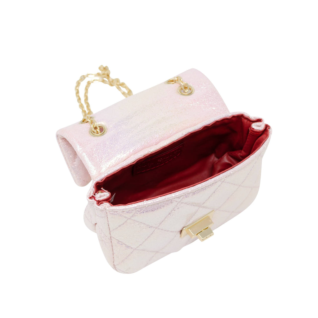 Classic Quilted Shiny Mini Bag: Pink