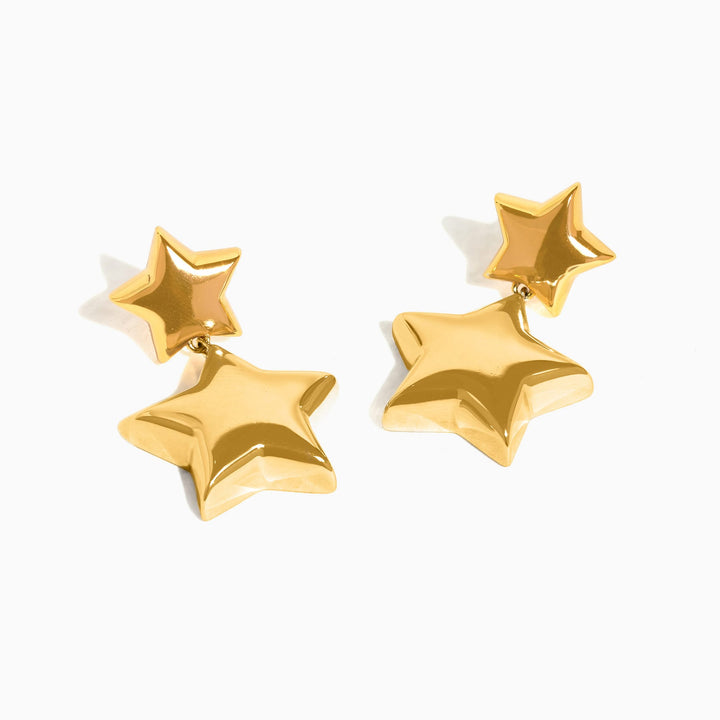 Chasing Stars Dangle Earrings: Gold