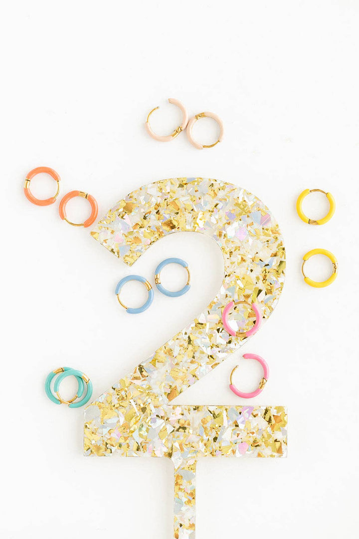 Enamel Hoop Earrings- Tangerine