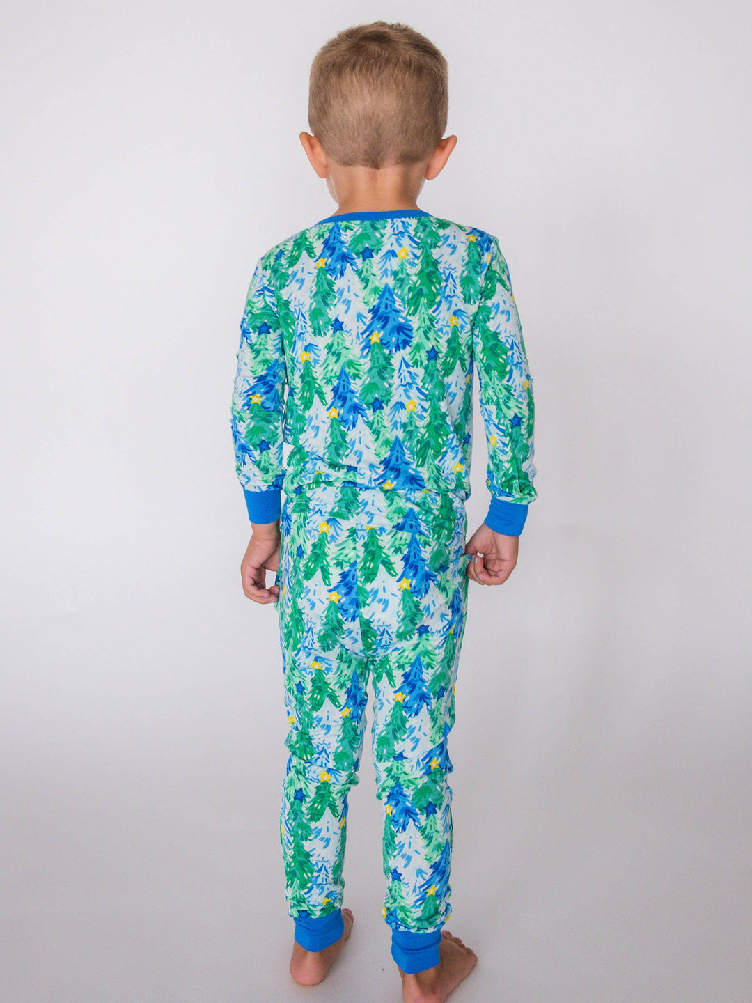 Bamboo Viscose Blue Jolly Grove Pajama Set