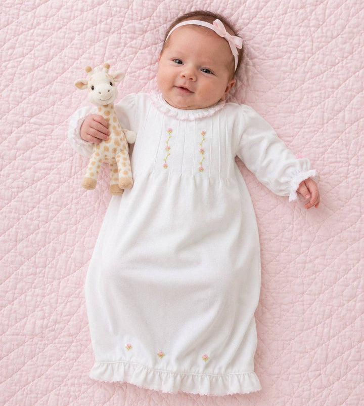 Baby Girl's Feathers and Rose Buds Daygown