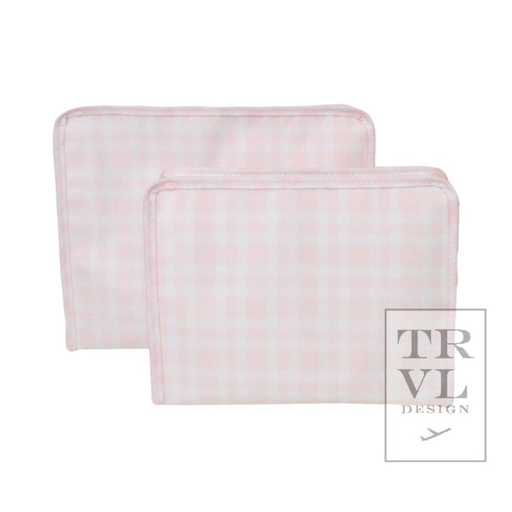 Roadie Medium - Pimlico Plaid Pink Zip Pouch: Pimlico Plaid Pink