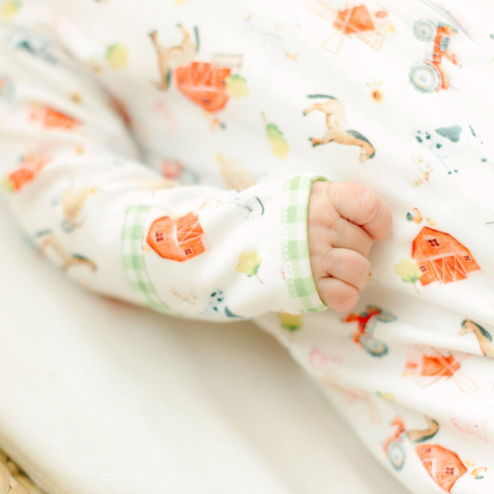 Barnyard Babies Print Zip Footi
