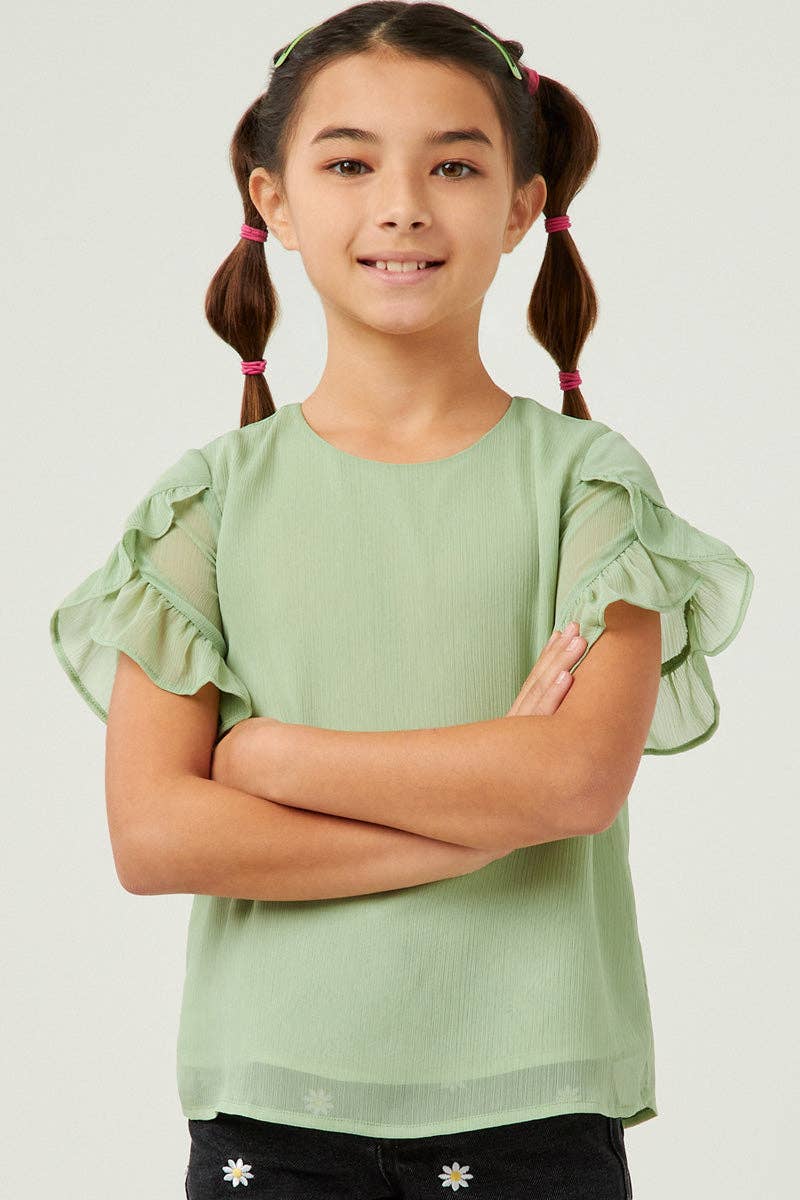 Sheer Tulip Sleeve Top