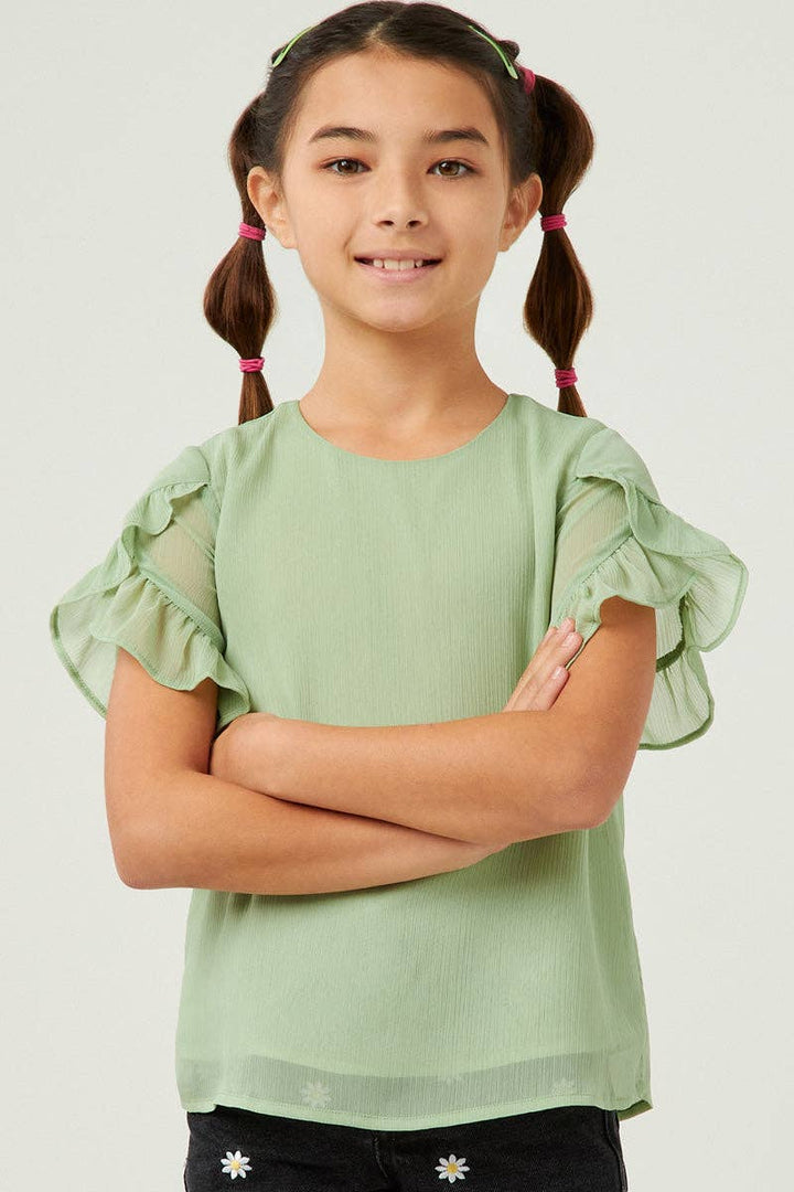 Sheer Tulip Sleeve Top