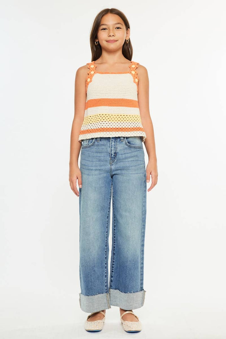 Whitney High Rise Crop Wide Leg Jeans