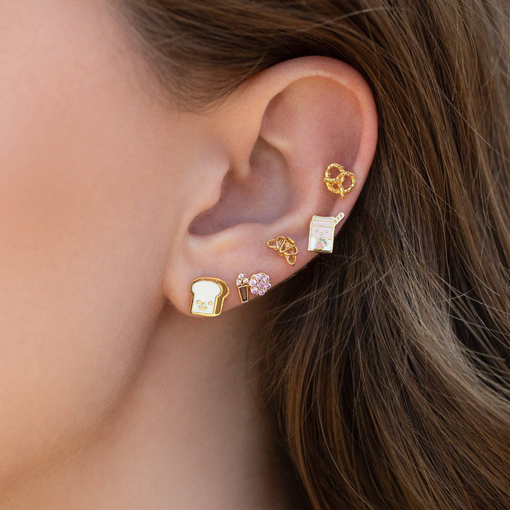 Knot Your Average Pretzel Studs: Gold