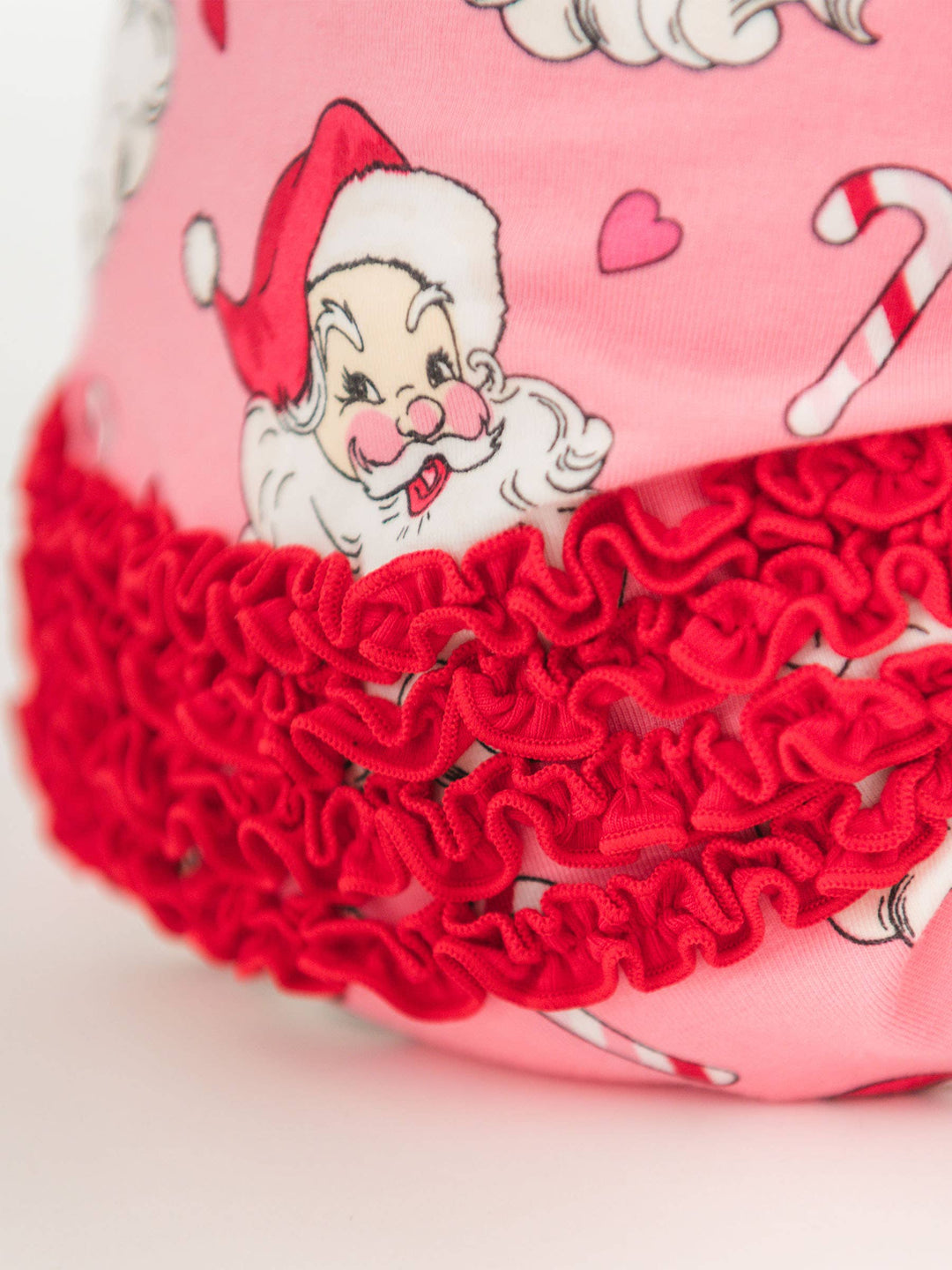 Pink Santa Joy Footed Ruffle One Piece Pajama