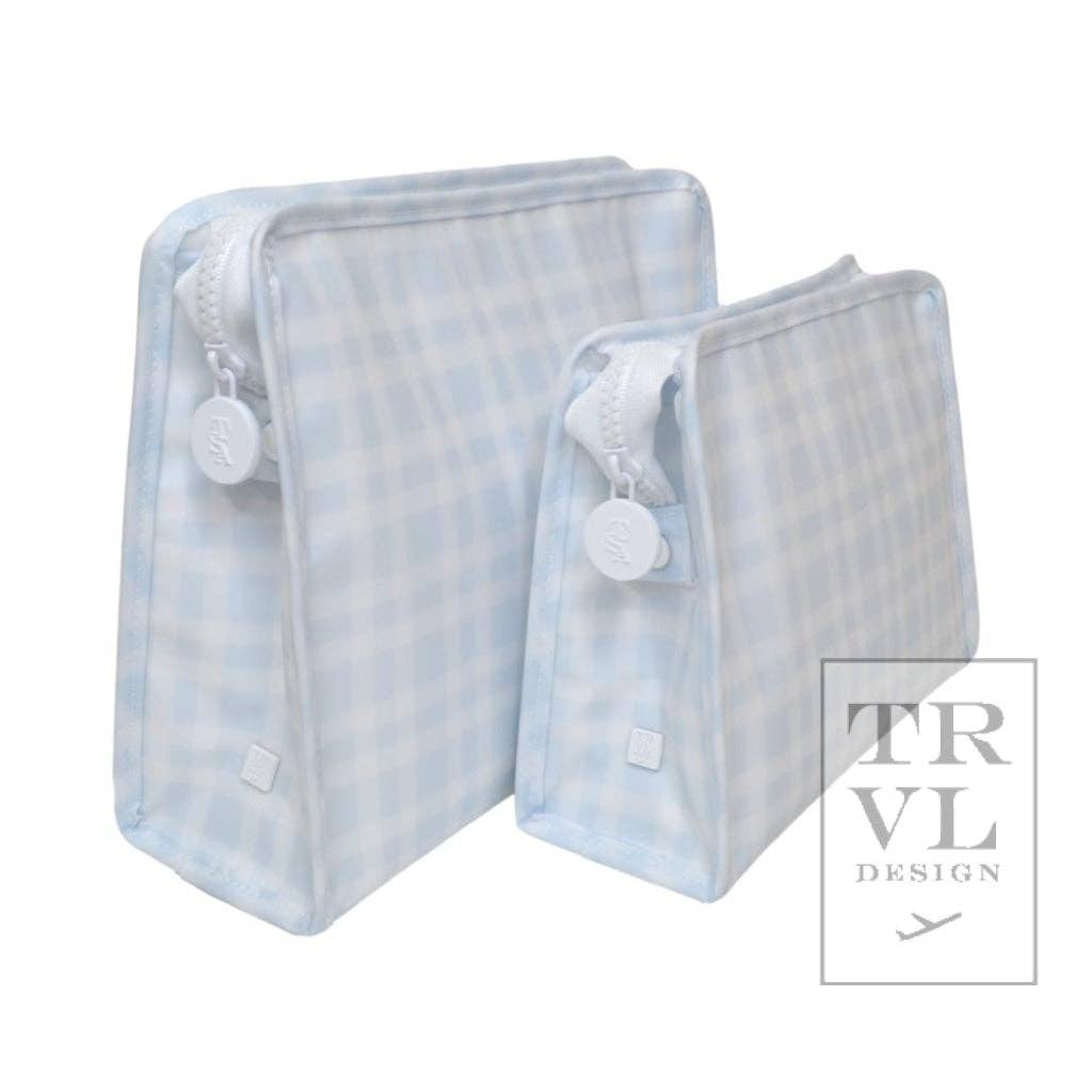 Roadie Large - Pimlico Plaid Blue Zip Pouch