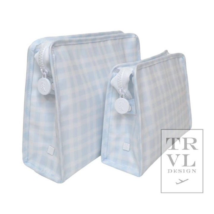 Roadie Medium - Pimlico Plaid Blue Zip Pouch: Pimlico Plaid Blue