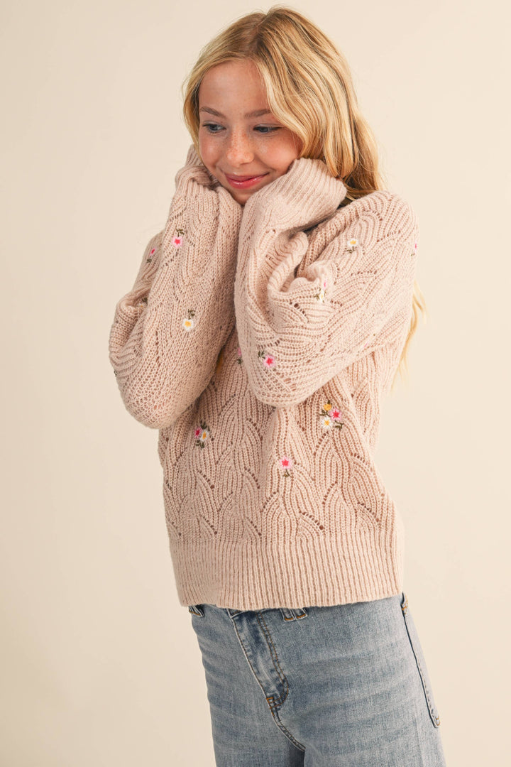 FLORAL RAGLAN SWEATER