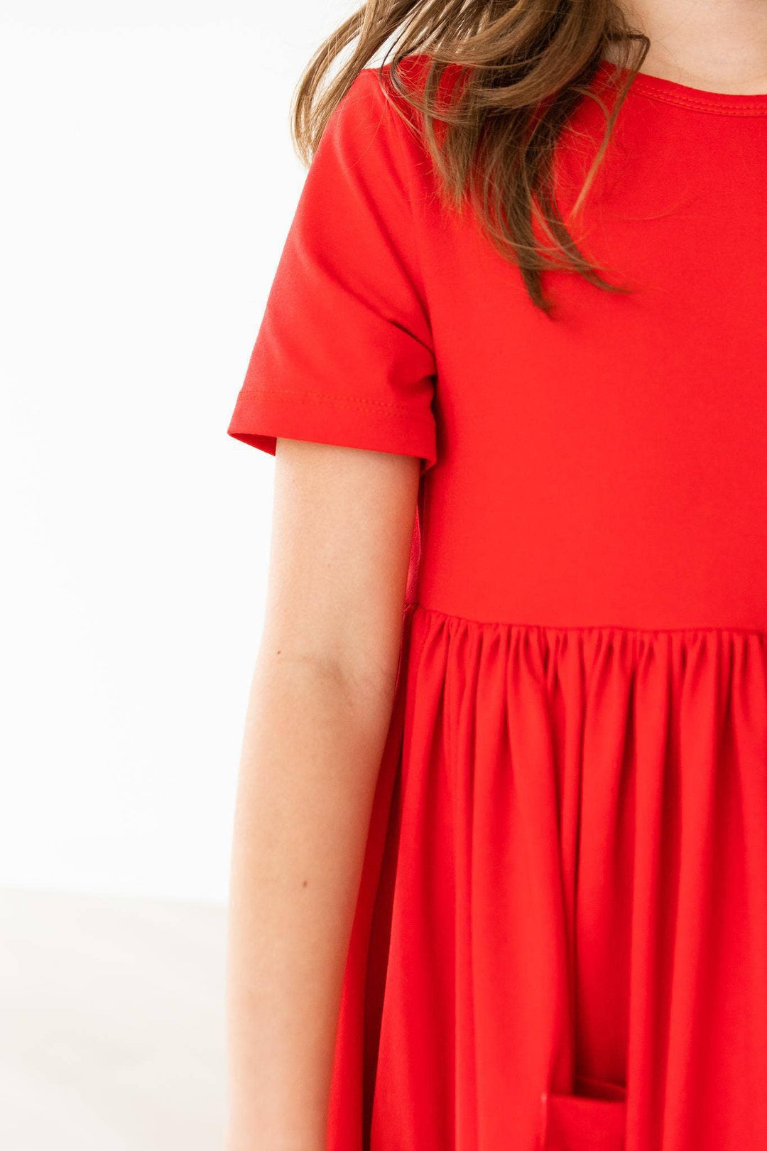 Red Pocket Twirl Dress