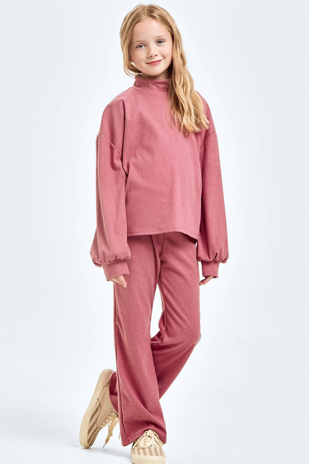 Corduroy Brush Mock Neck Sweater: Mocha