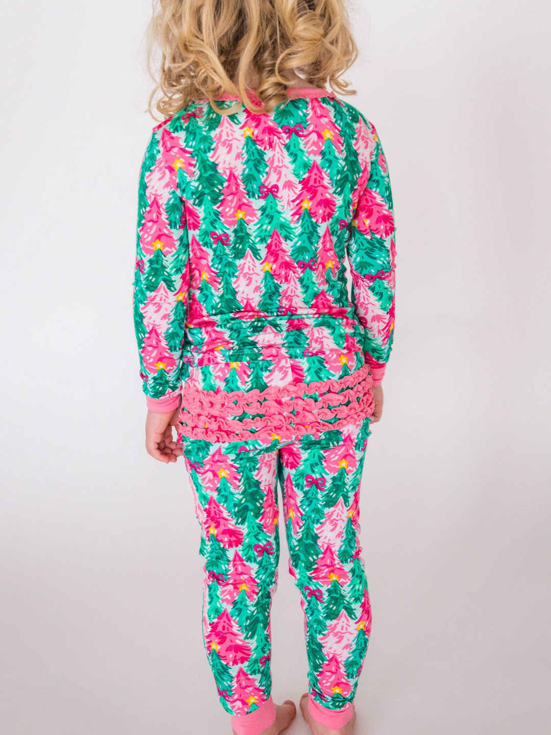 Pink Jolly Grove Ruffle Long Sleeve Pajama Set
