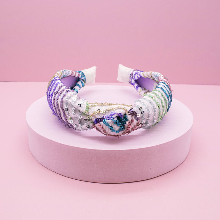 Rainbow Confetti Sequin Knot Headband