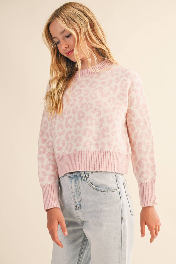 PINK LEOPARD SWEATER