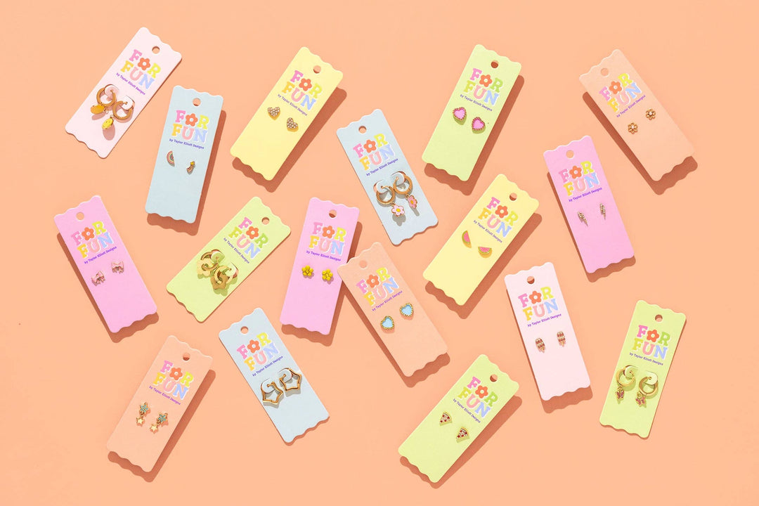 FOR FUN - Huggie Earrings - Gold Stars -Heidi
