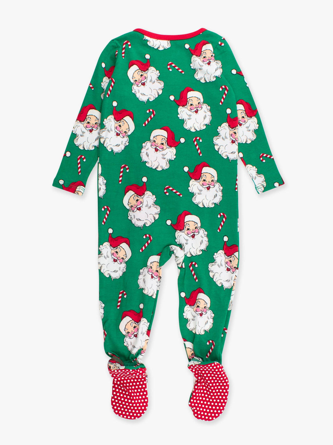 Baby Green Santa Joy Footed Pajama