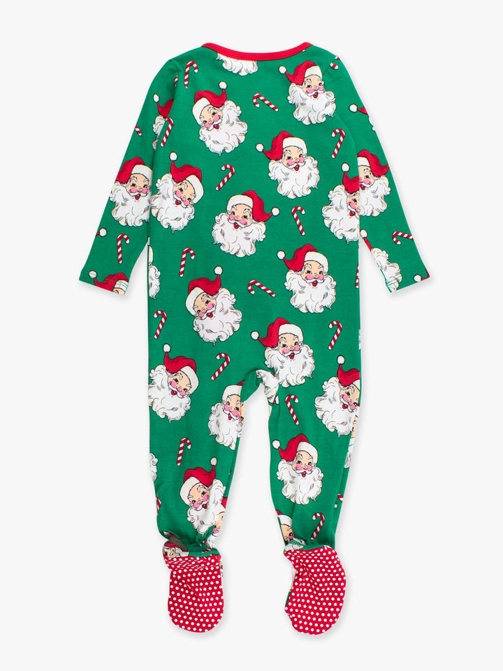 Baby Green Santa Joy Footed Pajama